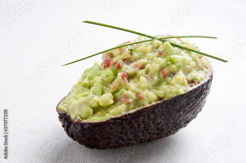Photo: Avocado stuffed with guacamole Avocado stuffed with guacamole