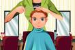 Boy getting a haircut