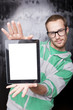 Good Looking Smart Nerd Man With Tablet Computer Good Looking Smart Nerd Man With Tablet Computer
