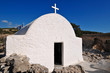 Charming little white church often seen in Greece