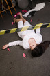 Nurse lying on the floor