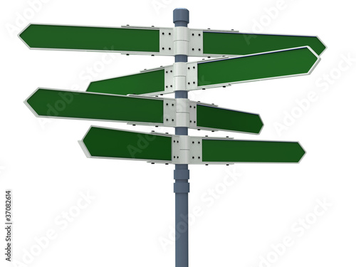Illustration: Blank direction sign with 8 arrows Blank direction sign with 8 arrows