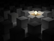 Thinking outside the box business concept
