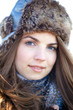 Young woman portrait in winter