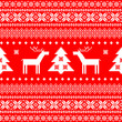 Traditional christmas knitted ornament with deer and tree Traditional christmas knitted ornament with deer and tree
