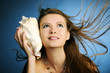 girl with seashell
