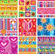 Vektor: Set of childrens seamless pattern Set of childrens seamless pattern
