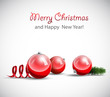 Christmas Ornaments over white.