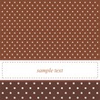 Dark brown vector card or invitation with polka dots