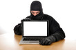 Einbrecher mit Laptop