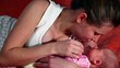 Video: Mother kissing her child Mother kissing her child