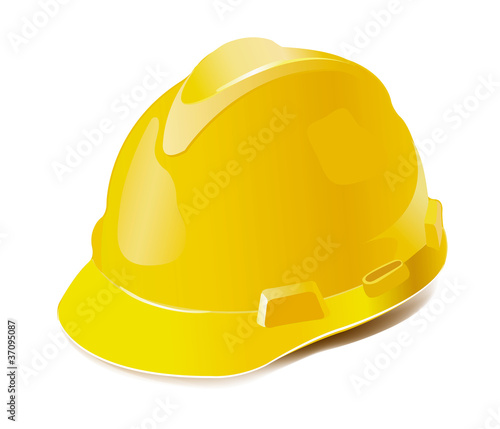 Vektor: Yellow hard hat isolated on white Yellow hard hat isolated on white