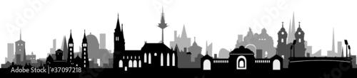 Vektor: Skyline Nürnberg Häuser-Schichten Skyline Nürnberg Häuser-Schichten