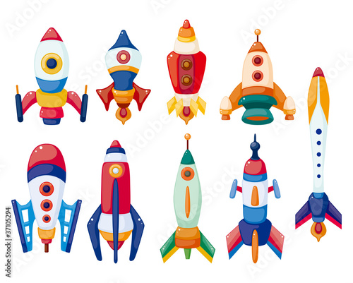 Vector: cartoon spaceship icon set cartoon spaceship icon set