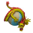 Chinese dragon around the globe