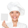 Chef showing sign card