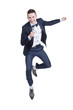 Photo: Image of a handsome young man spiking to the microphone Image of a handsome young man spiking to the microphone