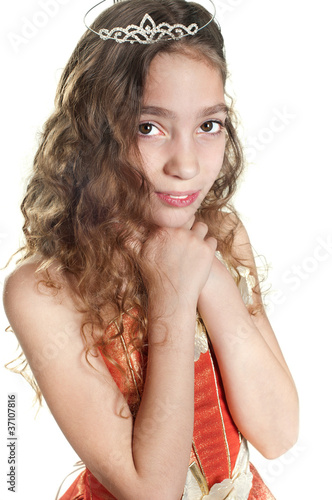 Photo: Girl dressed like a princess has a sore throat Girl dressed like a princess has a sore throat