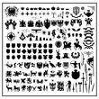 Silhouettes of heraldic design
