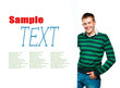student  with sample text