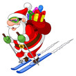 Vector: Skiing Santa Skiing Santa