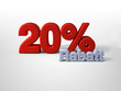 20 % Prozent Rabatt rot weiss 20 % Prozent Rabatt rot weiss