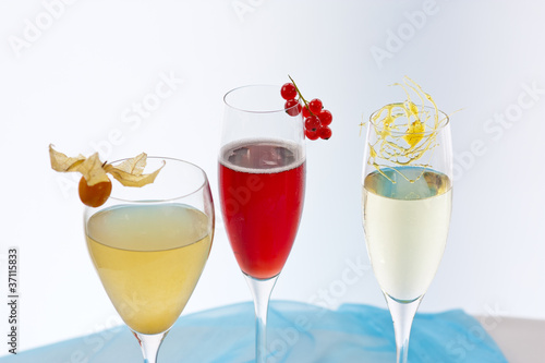 Photo: Kir royal and fruit longdrinks Kir royal and fruit longdrinks