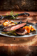 Lamb steak with garlic