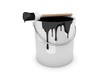 Farbeimer, Farbtopf mit Pinsel schwarz / black