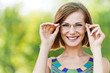 Photo: portrait beautiful young woman funny glasses portrait beautiful young woman funny glasses