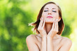 Photo: portrait sexual young naked woman standing closed eyes portrait sexual young naked woman standing closed eyes