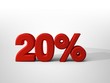 20% percents discount 20 % red