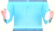 A businessman holding a glowing screen - Loop