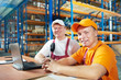 manual workers in warehouse