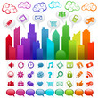 Colorful Media City Clouds