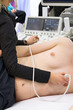Man on heart ultrasound