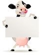 Cow cartoon with blank sign Cow cartoon with blank sign
