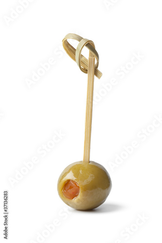 Photo: Green olive stuffed with pimento Green olive stuffed with pimento
