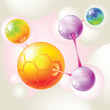 Color Molecule and atom