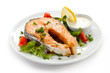Grilled salmon and vegetables