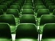 empty green chairs