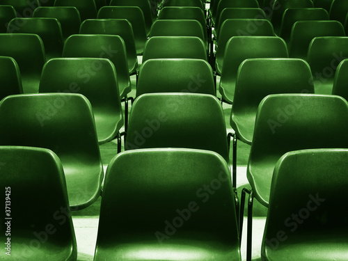 Photo: empty green chairs empty green chairs