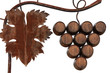 grappe de raisin, tonneaux, fer et bois grappe de raisin, tonneaux, fer et bois