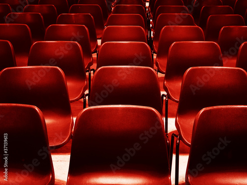Photo: empty red chairs empty red chairs