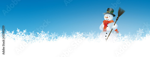 Illustration: Schneemann, Winterdienst, Schneedienst, winterlich Schneemann, Winterdienst, Schneedienst, winterlich