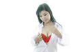 Sexy and  beautiful asian woman striptease