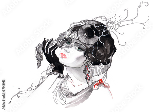 Illustration: beautiful glamour woman (series C) beautiful glamour woman (series C)