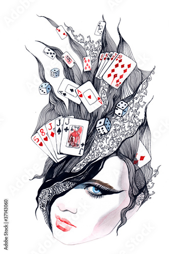 Illustration: Casino - she is in excitement (series C) Casino - she is in excitement (series C)