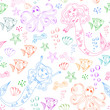 Vector: sea life pattern sea life pattern