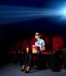 Illustration: Young girl in cinema Young girl in cinema